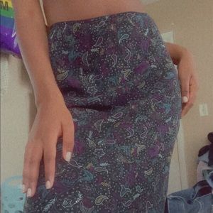 Vintage Express Maxi Silk Skirt